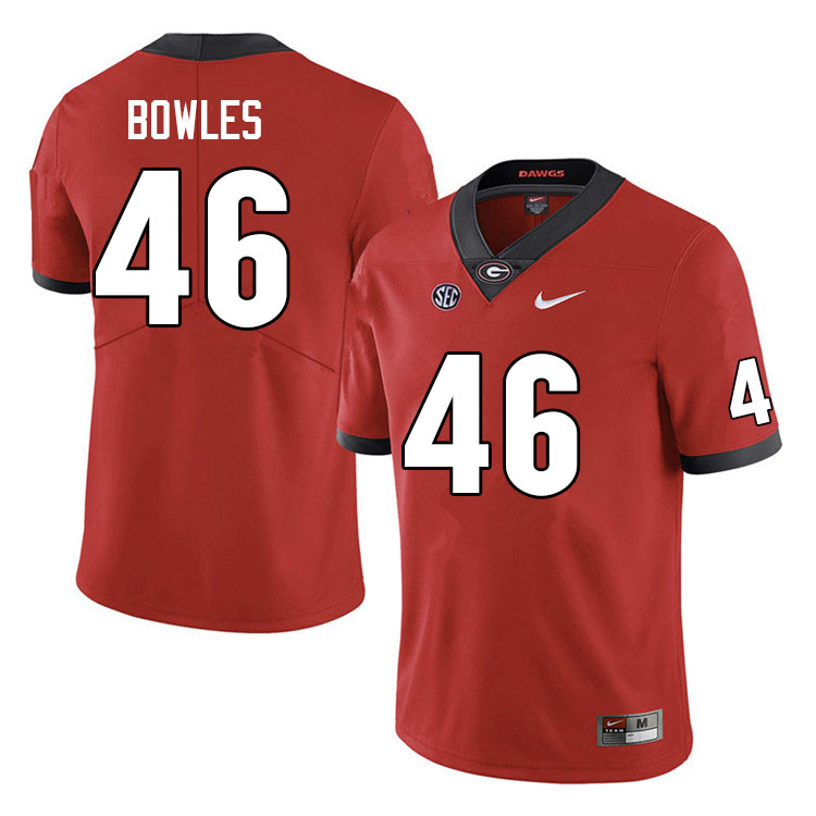 Men #46 Payton Bowles Georgia Bulldogs College Football Jerseys Sale-Red Anniversary